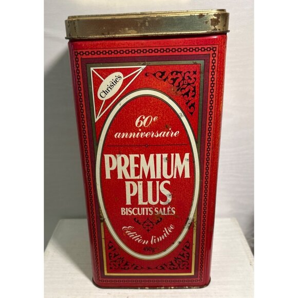 Christies Premium Plus Salted Crackers 60th Anniversary Tin Canada 80's - Picture 4 of 11